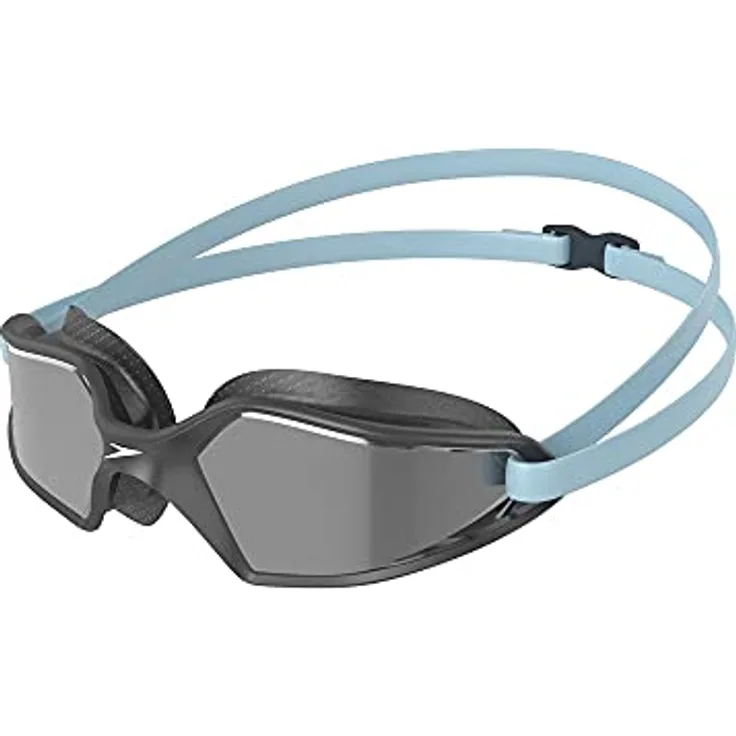 Speedo Hydropulse Mirror Schwimmbrille, Bequeme Passform, Verstellbares Design, Grau und Silber, Erwachsene Unisex Größe