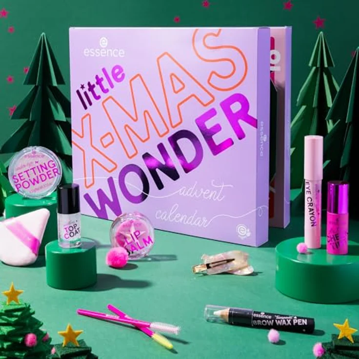 Essence Adventskalender little X-MAS WONDER, 24-teiliges Set mit exklusiven Make-up-Überraschungen und festlichem Design – Bild 2