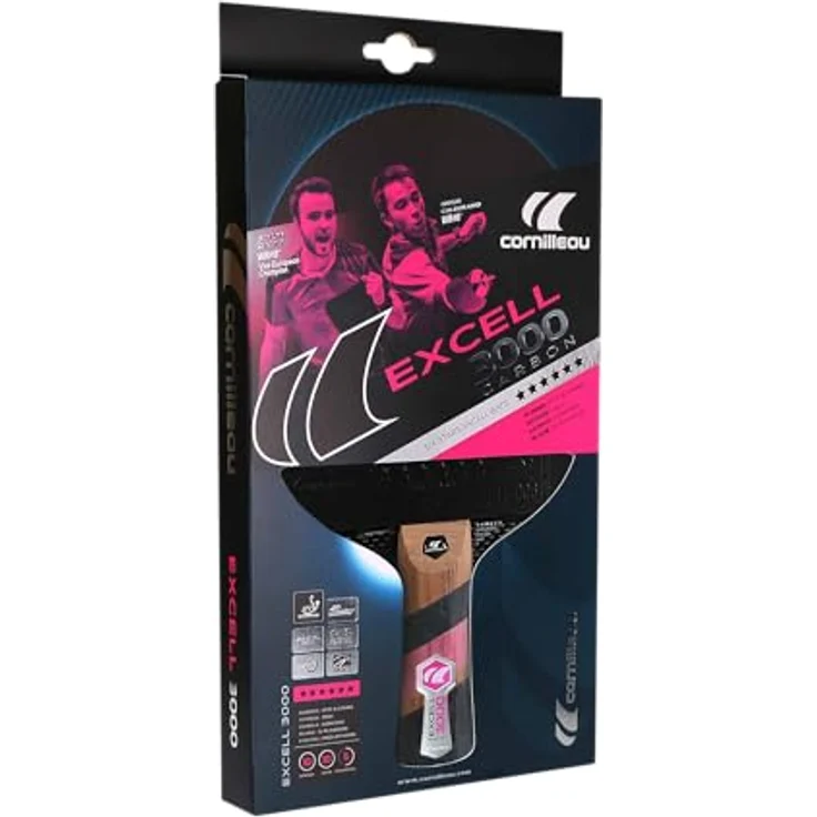 Cornilleau Excell 3000 Carbon, Tischtennisschläger mit Dynacell-Schwamm und ITTF-Gummi Performa 2 – Bild 6