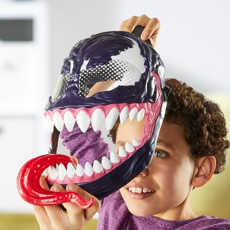 Hasbro Marvel Spider-Man Venom Maske, Superhelden-Spielzeug mit beweglicher Zunge und verstellbarem Riemen, ab 5 Jahren – Bild 3