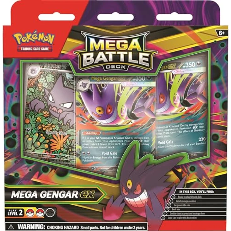 Nintendo Pokémon-Sammelkartenspiel: Mega-Battle-Deck – Mega-Gengar EX / Mega-Diancie EX, 60 spielbare Karten mit Zubehör und Online-Code – Bild 1