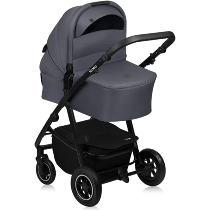 Lionelo AMBER PLUS 3-in-1 Kinderwagen, Geländeräder, XXL-Verdeck, blau – Bild 5