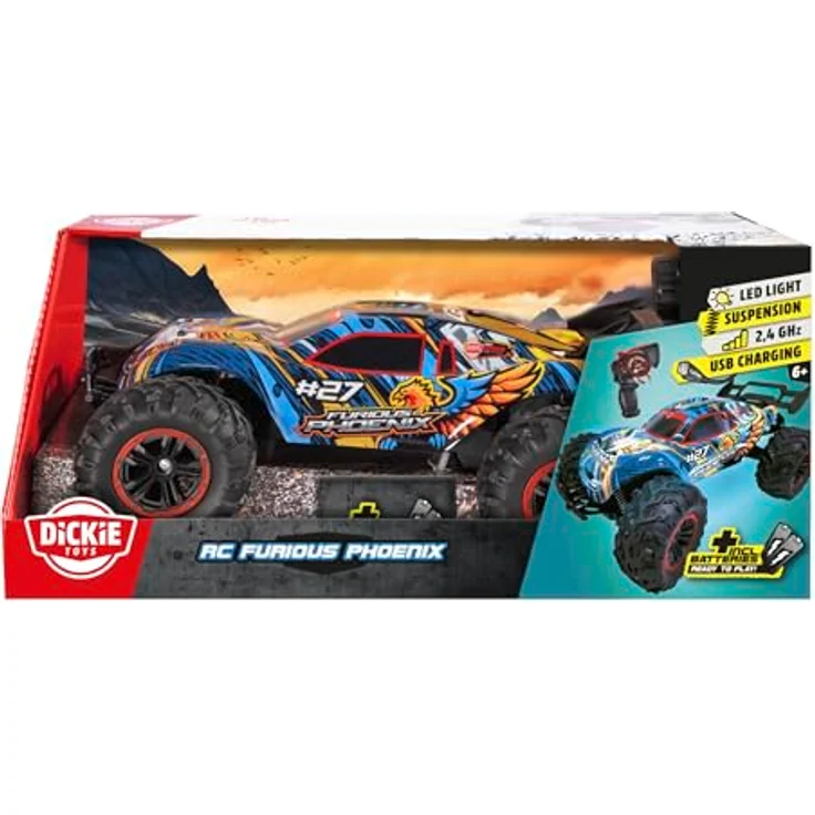 Dickie Toys RC-Monstertruck Furious Phoenix, RTR, 40 cm, mit Licht, blau – Bild 8