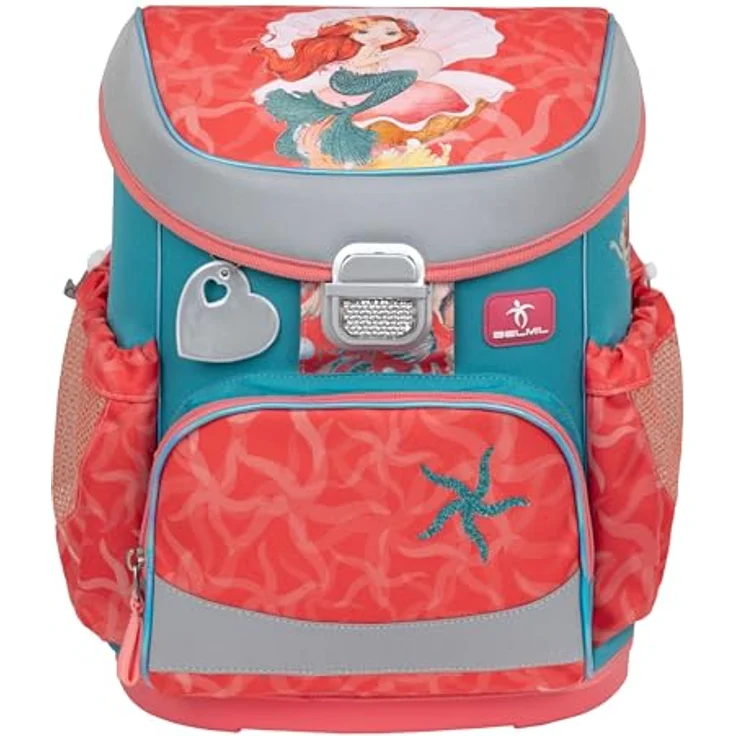 Belmil Mini-Fit Schulranzen Set 4-teilig (405-33/AG/S) (Sea Queen), Leichter Schulranzen mit Brustgurt, reflektierenden Elementen und AGR-Ergonomie – Bild 2