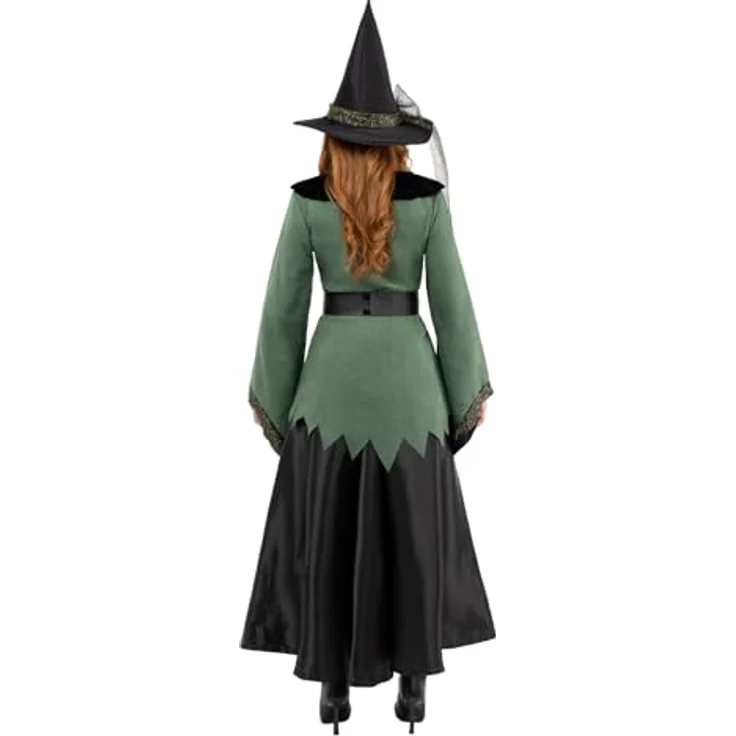 Funidelia Deluxe Hexe Kostüm für Damen, schwarz, inklusive Jacke, Rock, Gürtel und Hut, Größe XL für Karneval und Halloween – Bild 3