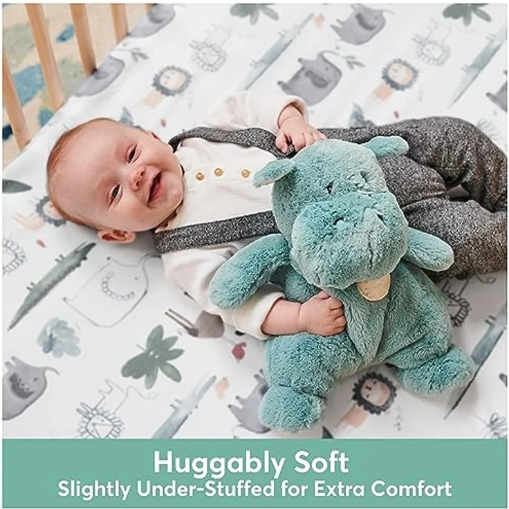 GUND Baby Oh So Snuggly Hippo Großes Plüschtier für Babys und Babys (grün-blau, 31,8 cm) - Hochwertiges gestepptes Plüschspielzeug mit sicheren gestickten Akzenten – Bild 3