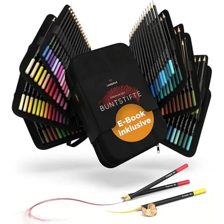 LIEBERGE Buntstifte Set 72 Farben, Hochpigmentierte Profi-Nylon-Etui mit bruchsicheren Minen