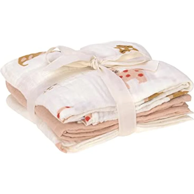LÄSSIG Baby Puckdecke Spuckdecke Pucktuch Mulltuch 3er Set Baumwolle 60 x 60 cm/Swaddle & Burp Blanket M Little Mateys Cat – Bild 5