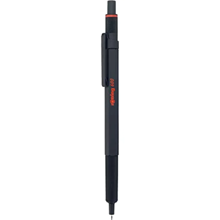 Rotring 600 Juodas, Kugelschreiber mit Metallgehäuse, Druckmechanismus, Schwarz, Geschenkbox – Bild 1