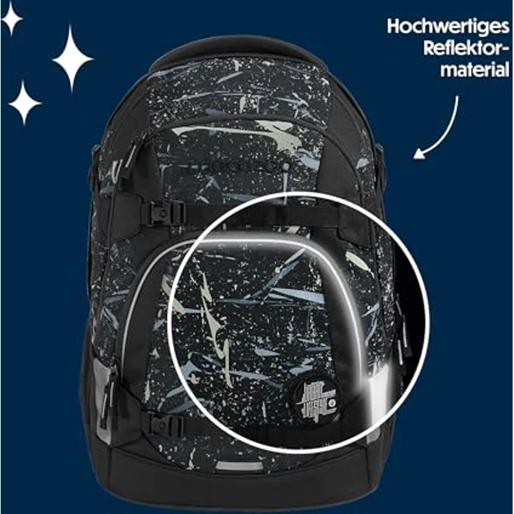 coocazoo Mate Special Edition, Schulrucksack mit Wasserabweisendem Polyester, höhenverstellbaren Schulterträgern und Air-Mesh-gepolstertem Rücken, schwarz – Bild 6