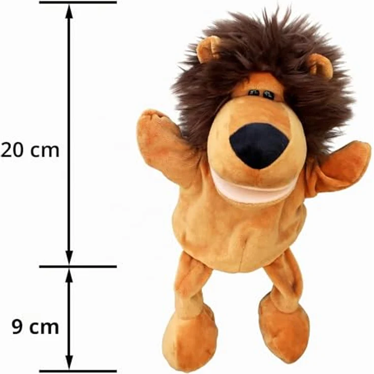 LOMTRATS Handpuppen-Set, Tier-Handpuppen mit beweglichem Mund und Beinen, inklusive Wolf, Tiger, Löwe und Affe, 30 cm, ideal für Geschichtenerzählen und Vorschule – Bild 5