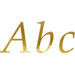 partydeco Sticker, Buchstaben Aufkleber 5 Bögen - 143 Buchstaben 25 Zeichen Sticker Gold - Selbstklebend & vielseitig einsetzbar