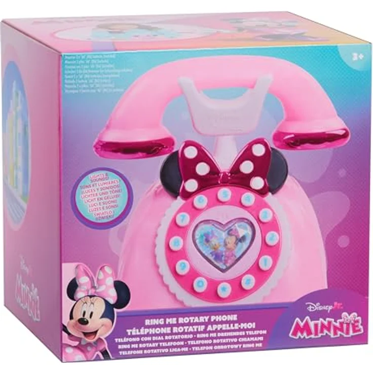 Disney Junior Ring Me Rotary Phone, Spielzeug-Wählscheibentelefon in irisierendem Pink mit Lichtern und Minnie Mouse Geräuschen – Bild 8