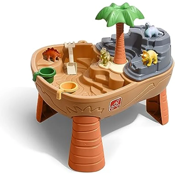 Step2 Dino Dig Sand & Wassertisch mit Dinosaurier & Jungle | Wasserspieltisch für Kinder mit 7-teiligem Zubehör Set | Wasserspielzeug / Sandtisch für den Garten – Bild 1