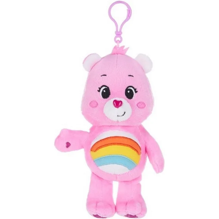 soma Kuscheltier Glücksbärchi Kuscheltier Care Bear Hurra Bärchi Bagclip 14cm (1-St), Super weicher Plüsch Stofftier Kuscheltier für Kinder zum spielen