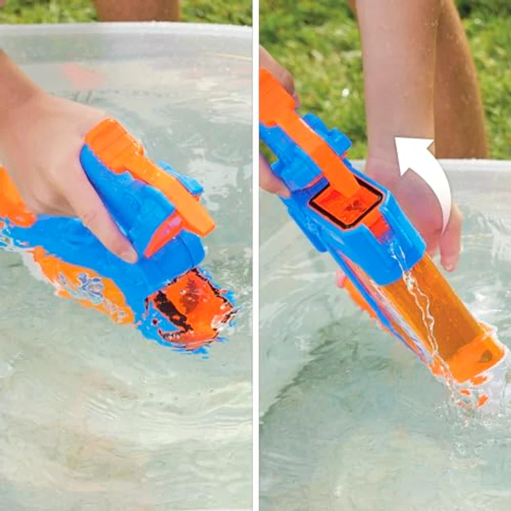 NERF Super Soaker Flip Fill Wasserblaster, 4 Spritz-Arten, schnelles Befüllen, 887 ml Tank, Wasserspielzeug – Bild 3