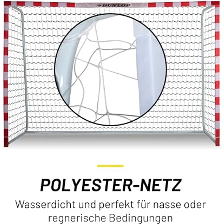 Dunlop Fußballtor 300 x 200 x 110 cm, Metall Fußball Tor für Garten und Innen, Weiß/Rot, geeignet für Kinder und Erwachsene, einfache Montage – Bild 5