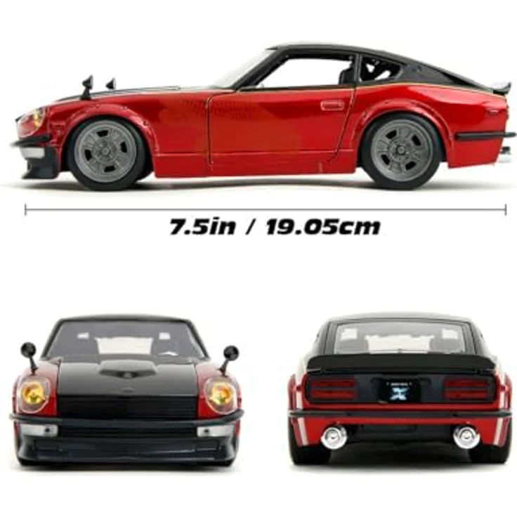 Jada Toys Datsun 240Z Modellauto 1972, rot, Fast & Furious 10, Maßstab 1:24, öffnende Teile, für Sammler ab 8 Jahre – Bild 3