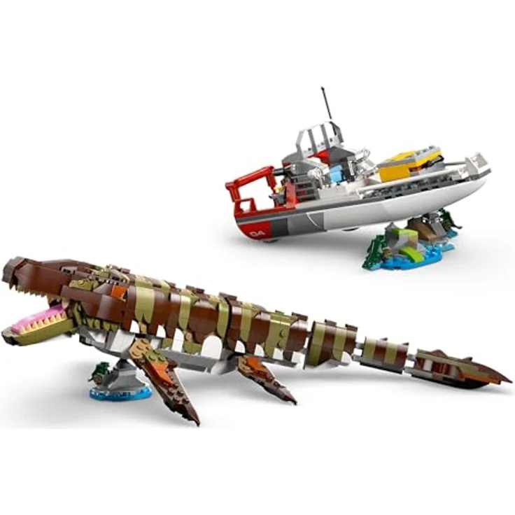 LEGO Jurassic World 76974 - Mosasaurier: Die Bootmission, 858 Teile, ab 9 Jahren, beweglicher Dino mit aufklappbarem Maul und detailreichem Boot – Bild 9