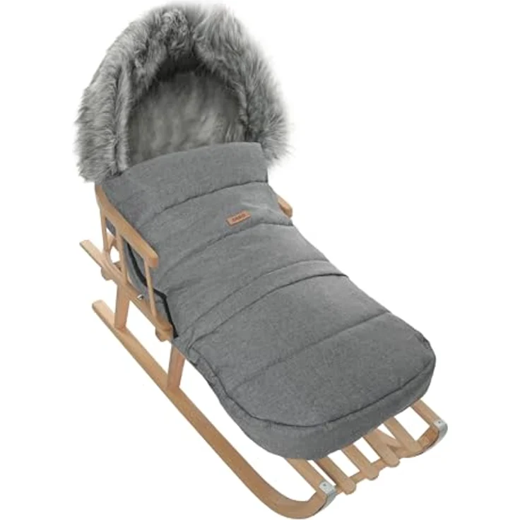 Goldkids - Winter Fußsack für Kinderwagen Babyschale Schlittensack - wasserdicht Baby Fußsack Kuschelsack Winterfußsack 115/85 cm x 50 cm - Grau – Bild 4
