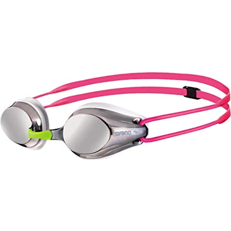arena Tracks Junior Mirror Anti-Fog Wettkampf Schwimmbrille für Kinder, Schwimmbrille mit UV-Schutz, 4 Austauschbaren Nasenstegen, Silikon Dichtungen