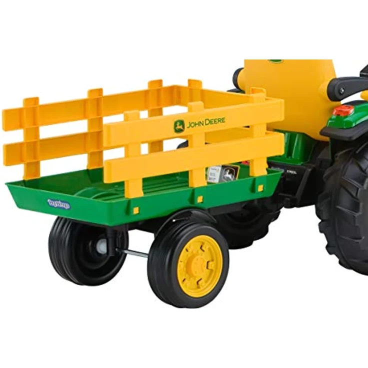 John Deere Ground Force Kinder Elektro Traktor von Peg Perego 12 Volt mit Anhänger – Bild 5