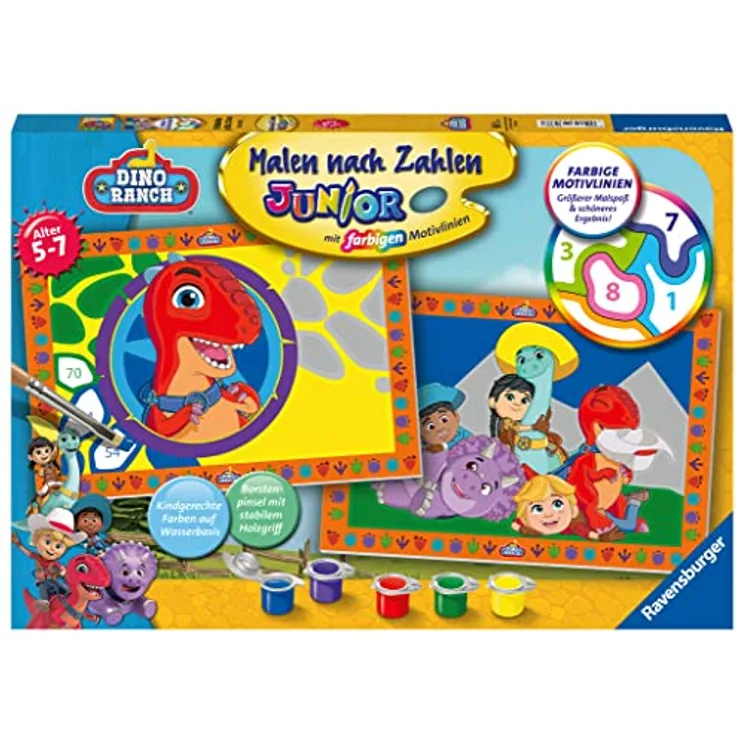 Ravensburger Malen nach Zahlen 23537 - Dino Ranch - Kinder 5 - 7 Jahre
