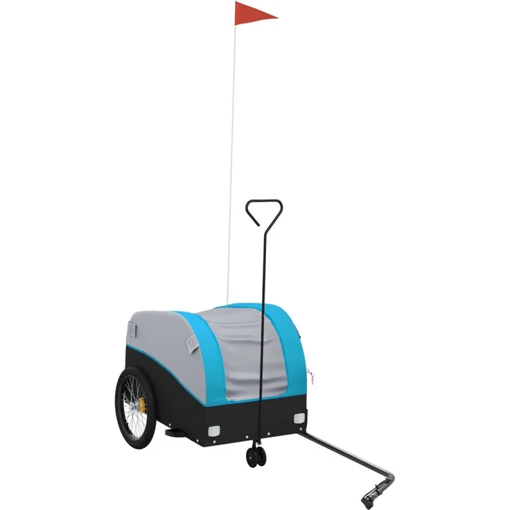vidaXL Fahrradkinderanhänger, Eisen, 30 kg maximale Belastbarkeit, Schwarz und Blau – Bild 1