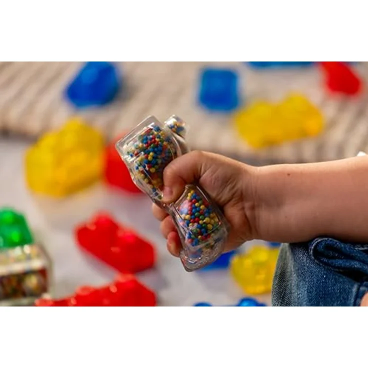 Jelly Blox Stash & Stack, 2-in-1 Aufbewahrungskoffer mit 30 sensorischen Bausteinen, Konstruktion Spielzeug für Kinder ab 2 Jahren – Bild 2