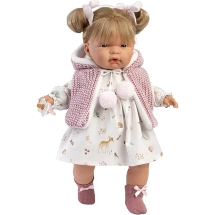 Llorens Llorona Joelle, Puppenkleidung mit Wollweste, Rosa, 38 cm