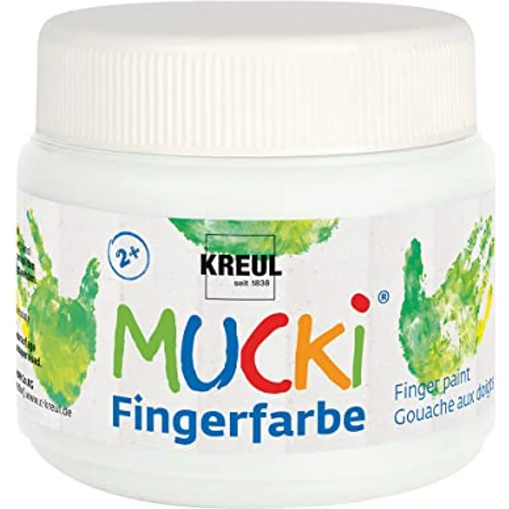 KREUL MUCKI Fingerfarbe weiß, 150 ml, dermatologisch getestet, vegan und auswaschbar – Bild 4