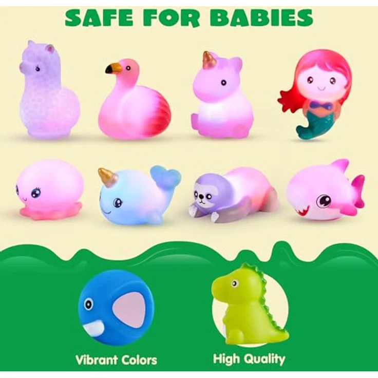 JOYIN 12 Stück leuchtende Badespielzeuge, blinkende LED-Badewanne Meerjungfrau Spielzeuge für Kleinkinder, farbenfroh und kinderfreundlich, für Baby Bathtime – Bild 5