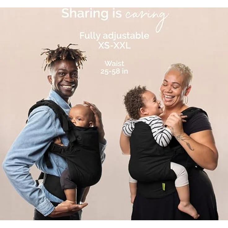 Boba X Babytrage "Black Beauty", ergonomische Babytrage für Neugeborene (3-20 kg) mit verstellbaren Gurten und integrierter Schlafkapuze – Bild 7