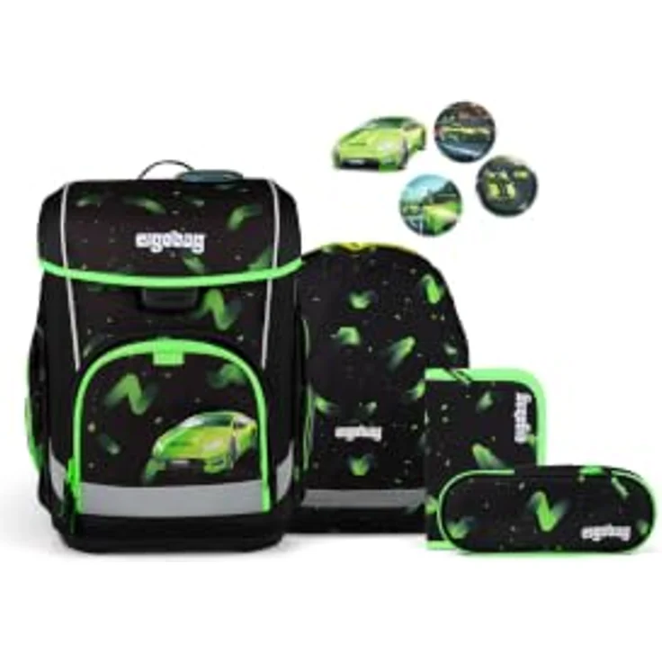 ergobag cubo light Schulranzen-Set Übärholspur, 21 Liter Volumen, regulierbare Schulterträger, wasserabweisendes Material, inkl. Sportbeutel – Bild 1