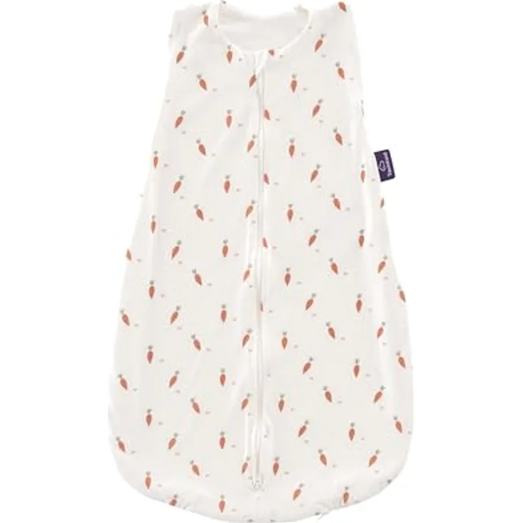 Träumeland Sommerschlafsack Baby Carota 0.5 TOG, atmungsaktiv, 100% Baumwolle, Öko-Tex 100 zertifiziert, schadstofffrei, hautfreundlich (weiß)