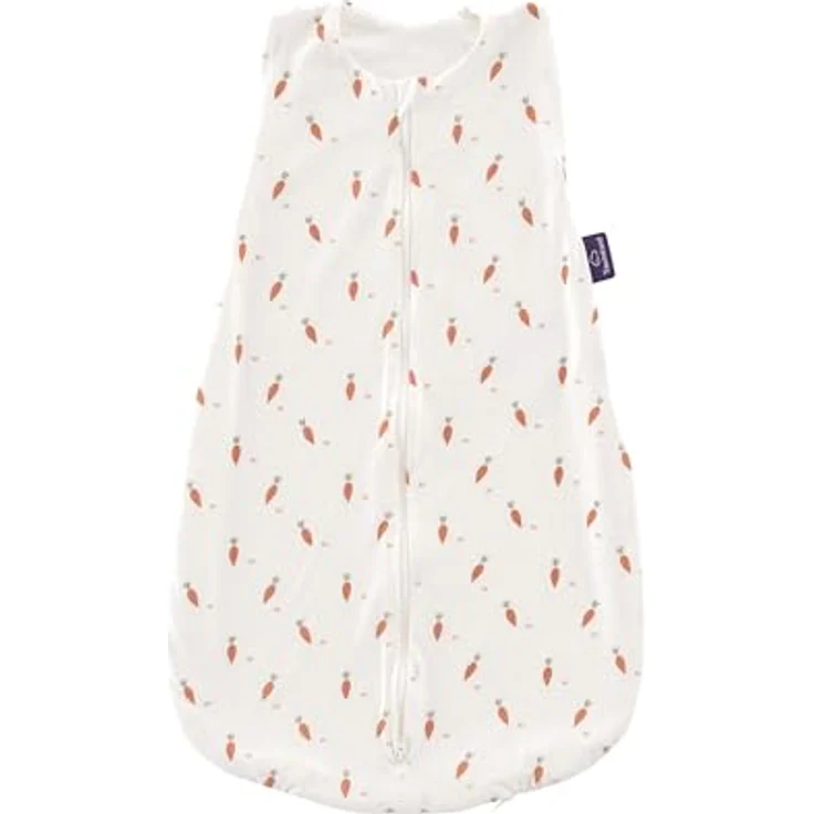 Träumeland Sommerschlafsack Baby Carota 0.5 TOG, atmungsaktiv, 100% Baumwolle, Öko-Tex 100 zertifiziert, schadstofffrei, hautfreundlich (weiß) – Bild 1
