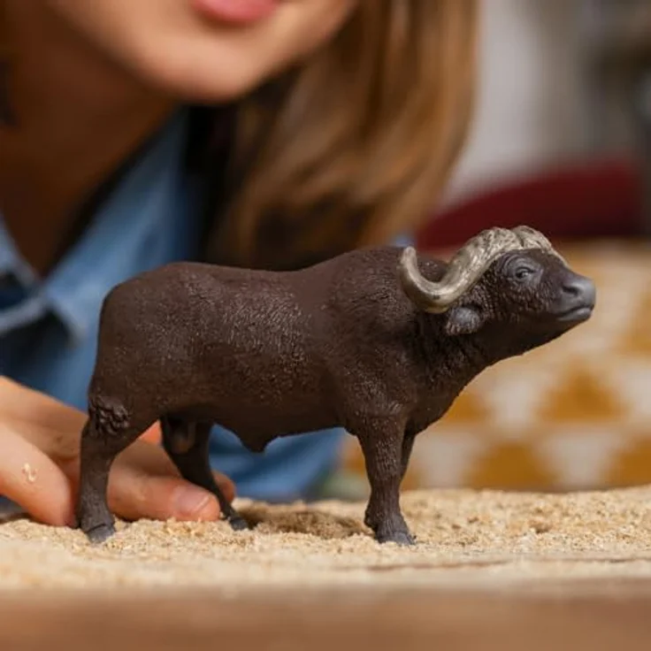 Schleich Kaffernbüffel Figur Wild Life, ca. 13 x 3,5 x 7 cm, detailgetreue Nachbildung des Syncerus caffer – Bild 2