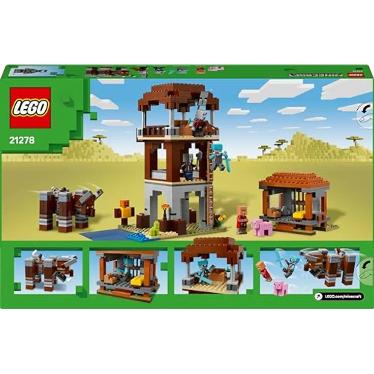 LEGO Minecraft 21278 Ein Verwüster am Plünderer-Außenposten, Bausatz mit 665 Teilen, beweglichen Figuren und Zubehör – Bild 7