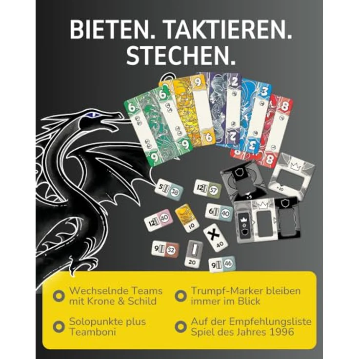Heidelberger Spieleverlag Mü & mehr, Vielfältiges Stichspiel mit wechselnden Teams, ab 10 Jahren, 3-6 Spieler, 20 Minuten Spielzeit – Bild 5