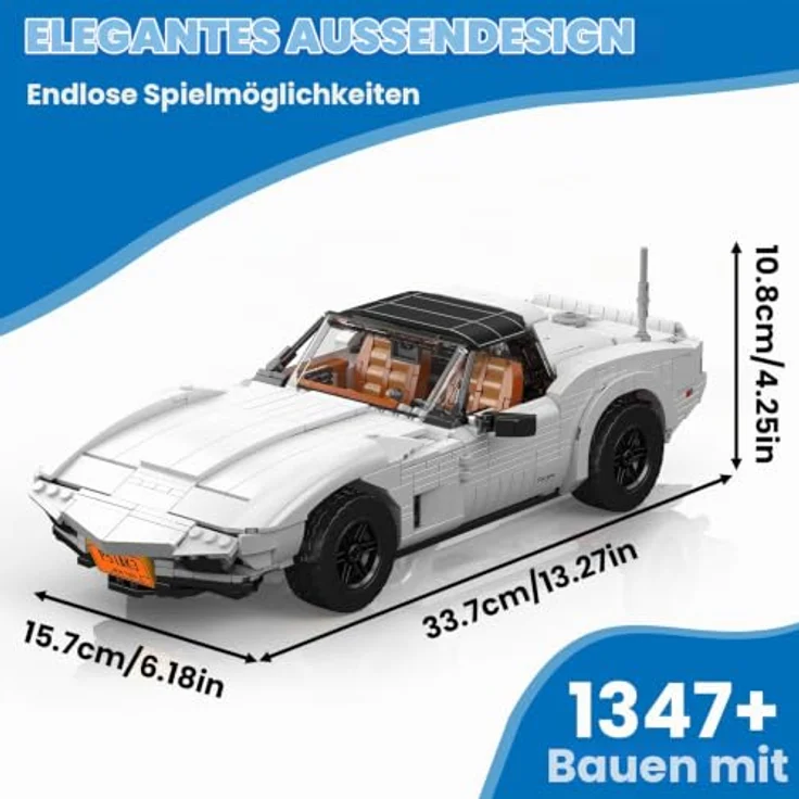 Mould King 10198 Technik Speed Champion, Supersportwagen Bausteine Set mit 1347 Teilen, Maßstab gerechtes Modellauto für Erwachsene, kompatibel mit anderen Bausteinmarken – Bild 2