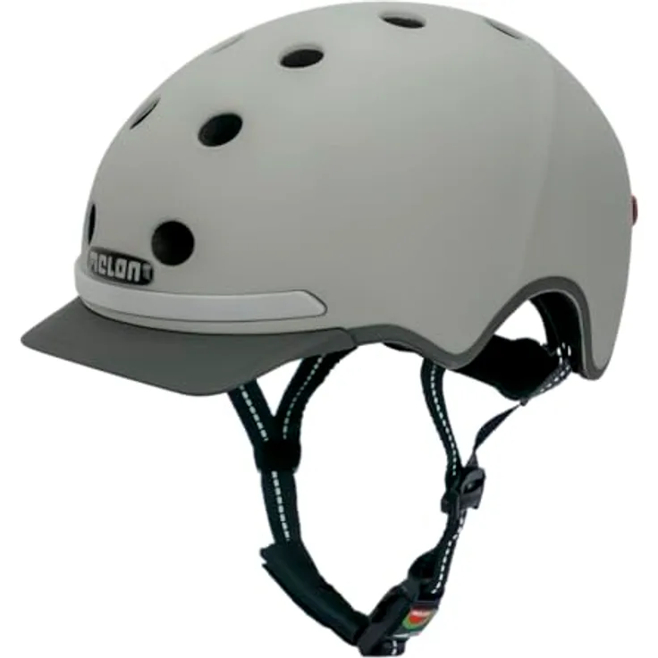 Melon Fahrradhelm E-Series »Metropolis« für Damen & Herren | sicherer Cityhelm mit Beleuchtung | Front- und Rücklicht | XL-XXL (58-63 cm) | hellgrau