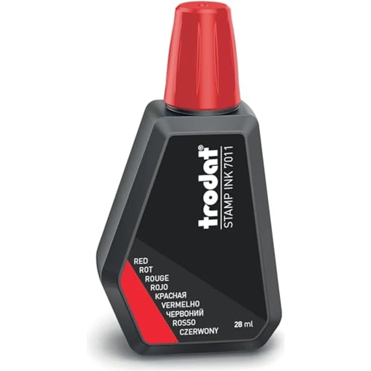TRODAT Stempel Stempelfarbe 517011021 28ml rot Handstempelkissen rot 28ml, Konturenschärfe und Dokumentenechtheit – Bild 2