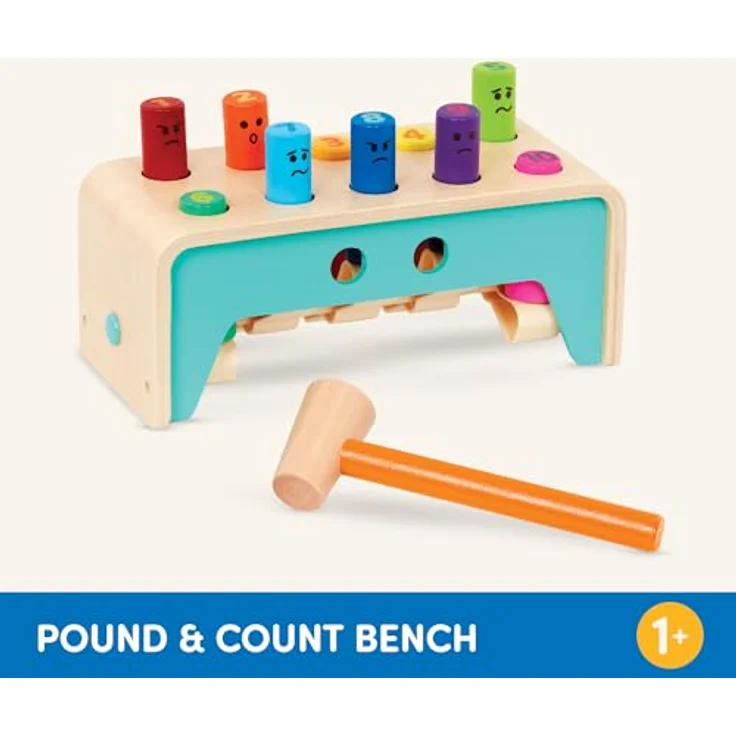 Battat Hammerspiel für Kinder aus Holz – Hämmerchenspiel, Klopfbank, Hammerbank, Klopfspiel – Motorikspielzeug Baby, Lernspielzeug, pädagogisches Spielzeug ab 1 Jahr - Preisvergleich – Bild 6