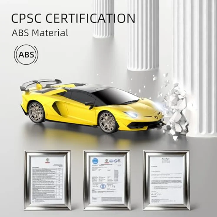AEROQUEST 1:24 Lamborghini SVJ Roadster, Ferngesteuertes Auto mit 2,4GHz Frequenz, Gelb, offiziell lizenziertes RC Auto für Jungen und Mädchen – Bild 5