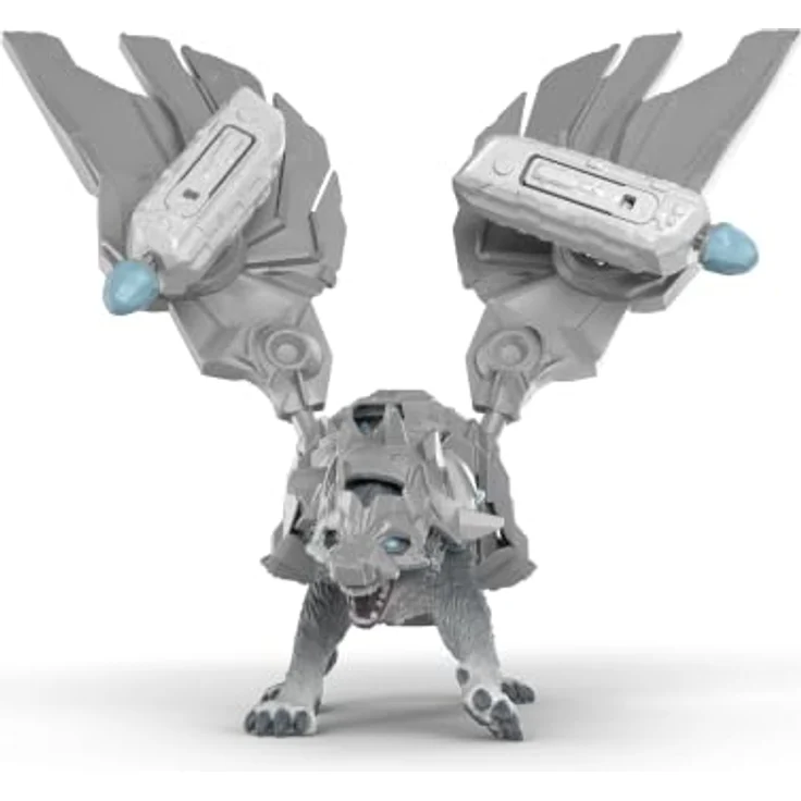Schleich 42815 Gladiator Ice Wolf, Spielzeugfigur mit Schussfunktion und zwei Eisenflügeln – Bild 4