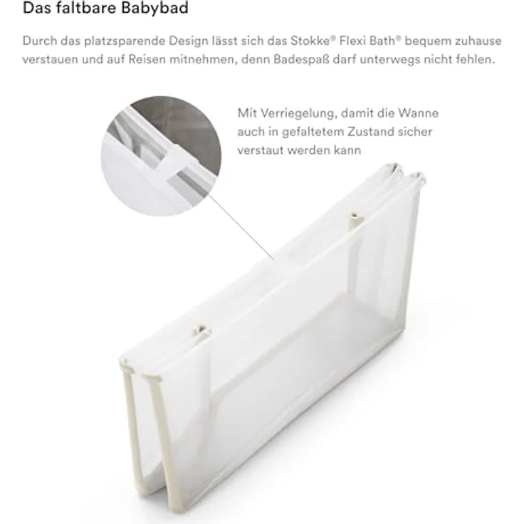 Stokke Flexi Bath (Sandy Beige) mit Newborn Support - Faltbare Babybadewanne für Neugeborene & Kinder bis 48 Monate – Bild 4