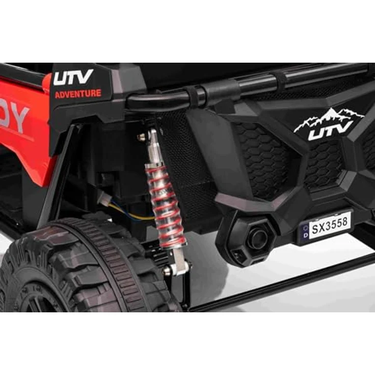 Beneo Motors T-Rex Ride, 24V 2-Sitzer Kinder Elektroauto 4x4 mit Fernbedienung, Lithium Akku 21,6V/5Ah, LED-Leuchten, MP3/USB/AUX, für 3–8 Jahre, schwarz – Bild 4