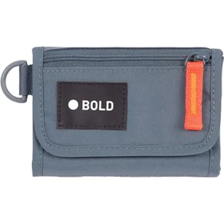 BOLD Bold School Wallet, Kinderportemonnaie in Blau, mit Kleingeldfach und transparentem Sichtfenster