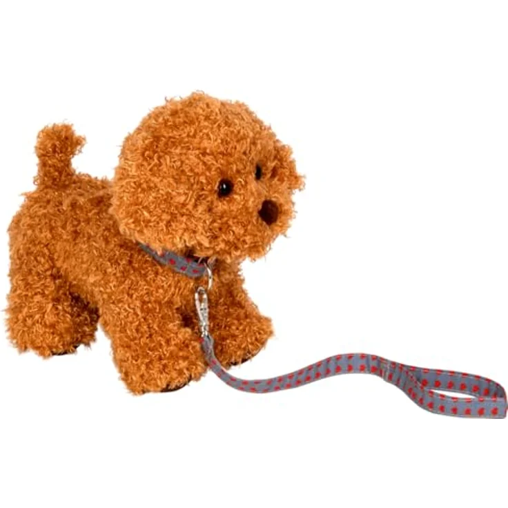 Die Spiegelburg Pudel Sammy mit Leine - Lustige Tierparade, 20 cm Plüschtier mit gepunktetem Halsband und abnehmbarer Leine – Bild 1