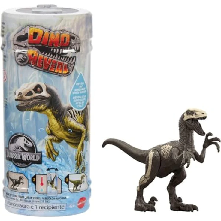 Mattel Jurassic World Dino Reveal, Sammelfigur mit Farbwechsel-Effekt, 1 Stück – Bild 5